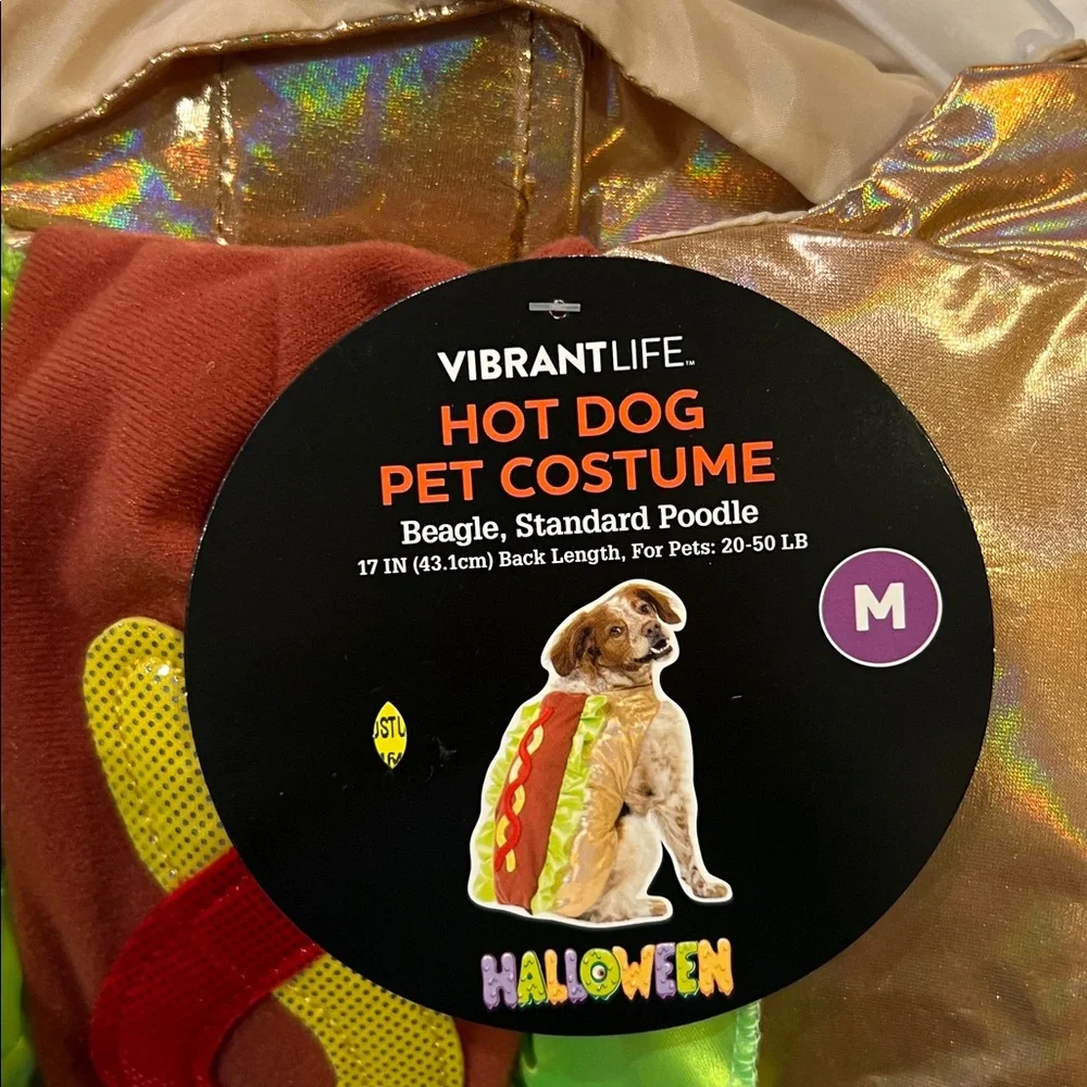 Lot 6 VibrantLife Halloween Hotdog Paw-Risian Pet Costume Medium Dog